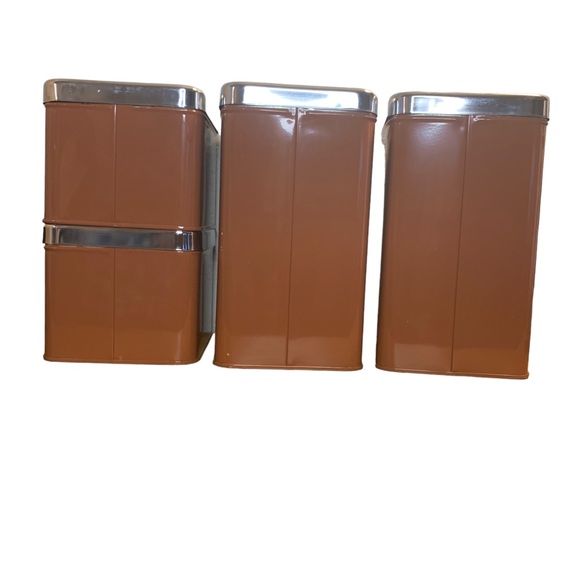 Canister Set Flour Sugar Coffee Tea Containers Retro MCM Metal vintage - Picture 8 of 10